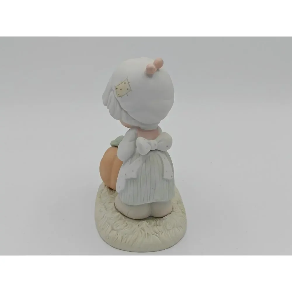 Precious Moments October Girl with Pumpkin Mouse 110094 1988‎ Figurine Enesco